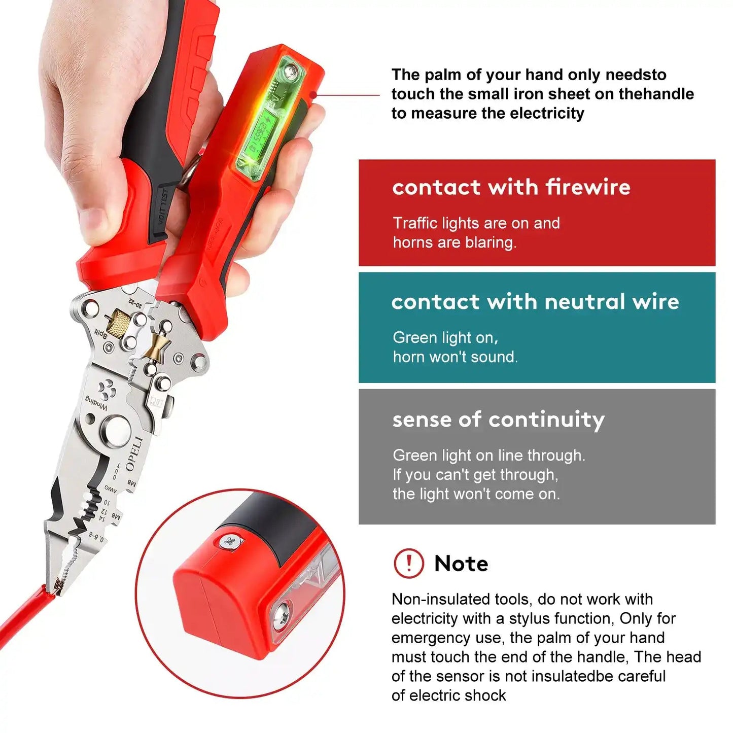 Limited Clearance Discount | 8-in-1 Digital Display Voltage Test Electrical Pliers 12-250V Heavy-Duty Wire Stripper & Cutter