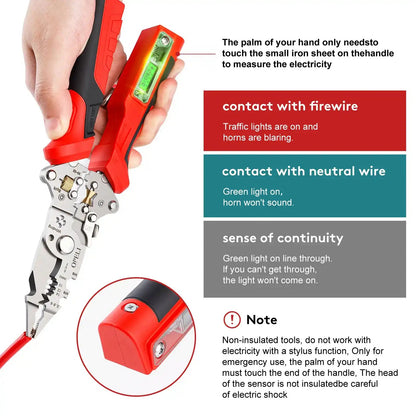 Limited Clearance Discount | 8-in-1 Digital Display Voltage Test Electrical Pliers 12-250V Heavy-Duty Wire Stripper & Cutter