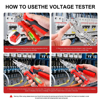 Limited Clearance Discount | 8-in-1 Digital Display Voltage Test Electrical Pliers 12-250V Heavy-Duty Wire Stripper & Cutter
