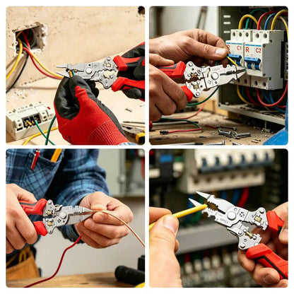 Limited Clearance Discount | 8-in-1 Digital Display Voltage Test Electrical Pliers 12-250V Heavy-Duty Wire Stripper & Cutter